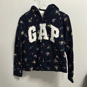 Gap Kids navy floral fleece jacket